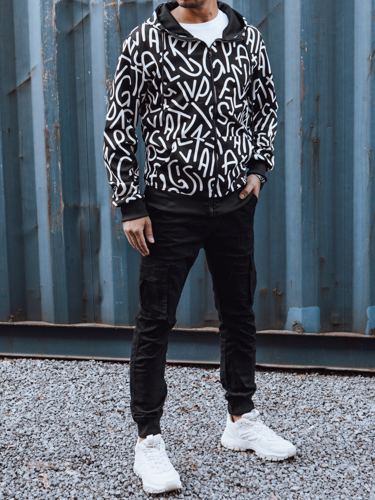 Bluza męska rozpinana z kapturem czarna Dstreet