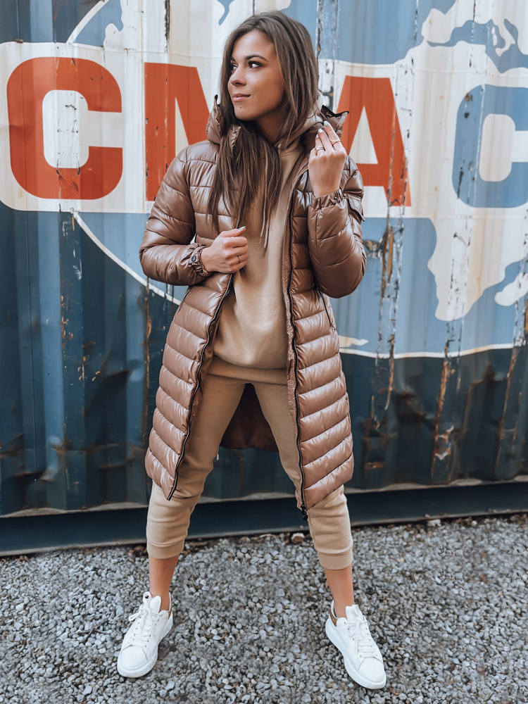 Kurtka/płaszcz damski LESSI kamelowy Dstreet