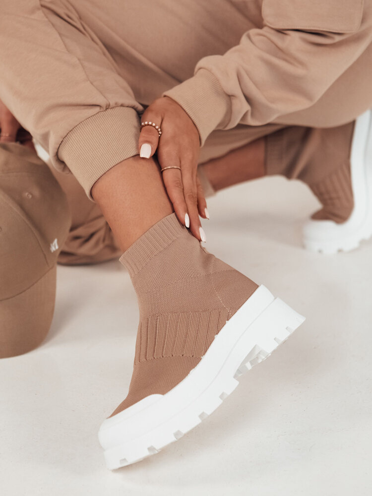 Buty damskie skarpetkowe ORCE khaki Dstreet