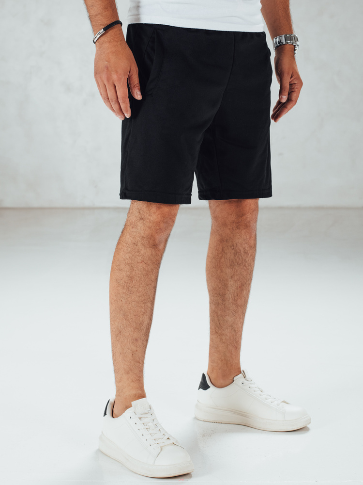 Pantaloni scurți negri din jerseu pentru bărbați Dstreet