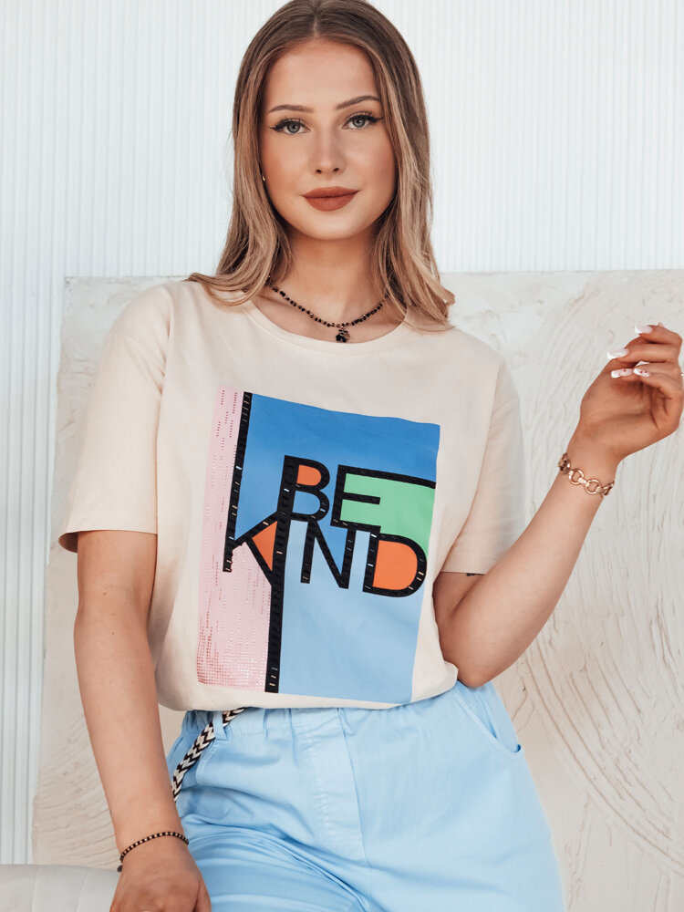 T-shirt damski KINDBE brzoskwiniowy Dstreet