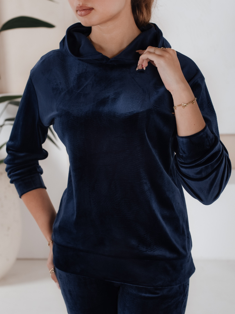 Granatowy damski komplet welurowy SO COMFY Dstreet