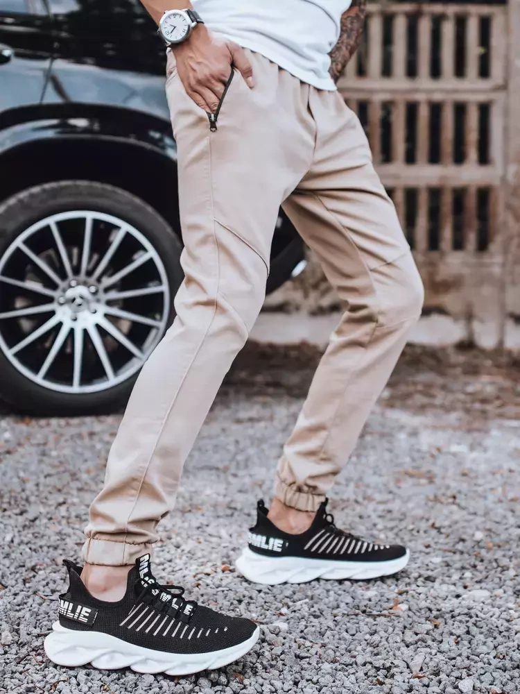 Spodnie męskie tyou jogger beżowe Dstreet