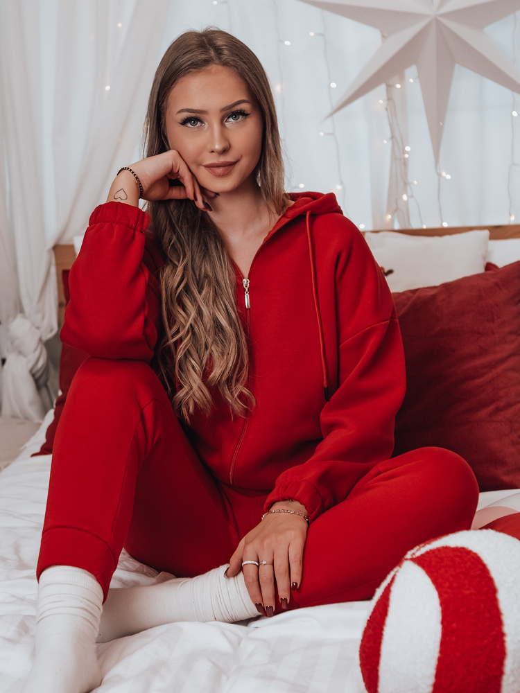Komplet dresowy damski AMILIA PREMIUM czerwony Dstreet