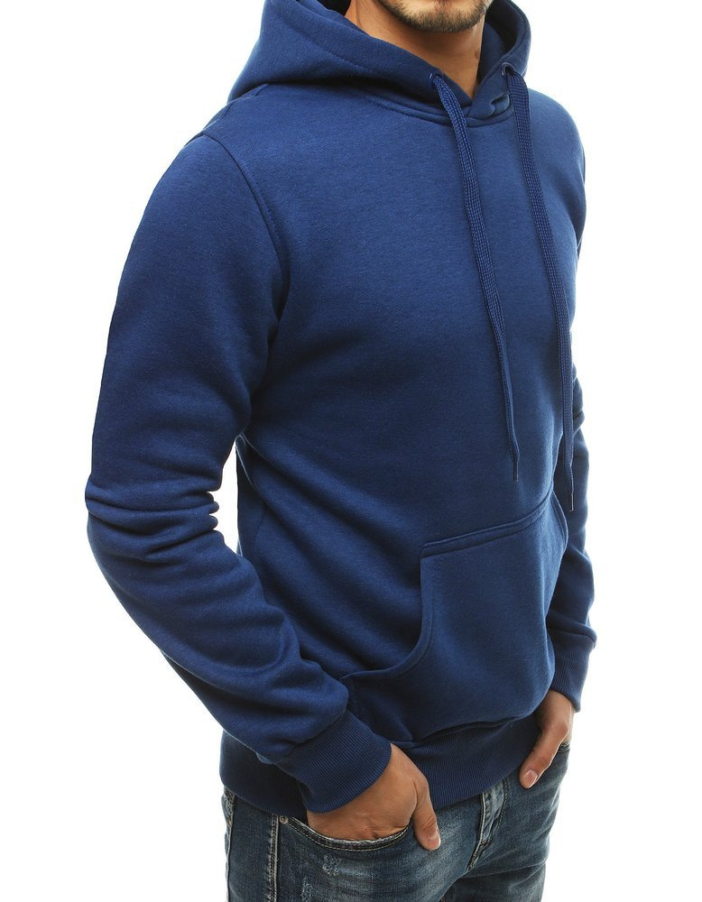 Bluza męska z kapturem niebieska Dstreet