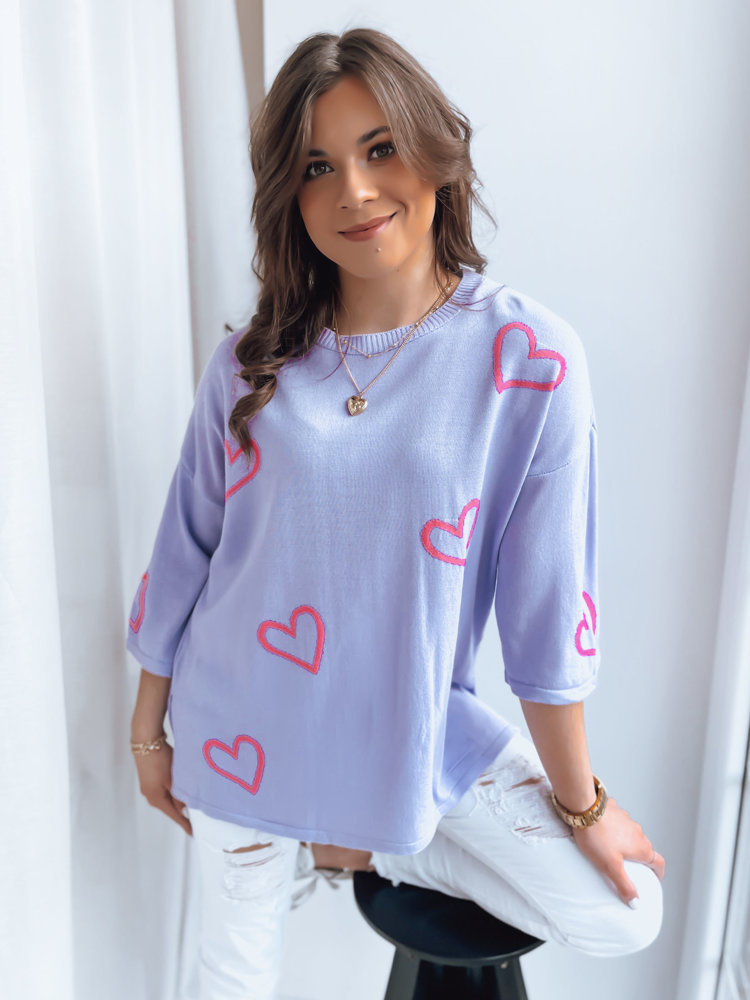 Sweter damski SWEET HEART liliowy Dstreet