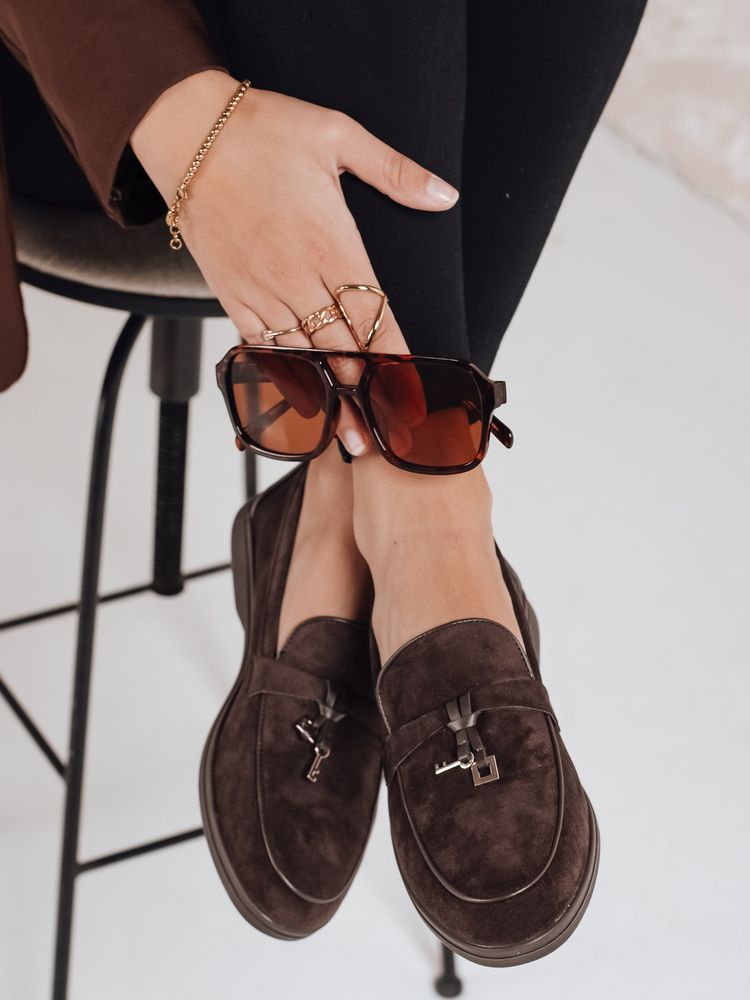 Hnědé semišové mokasíny