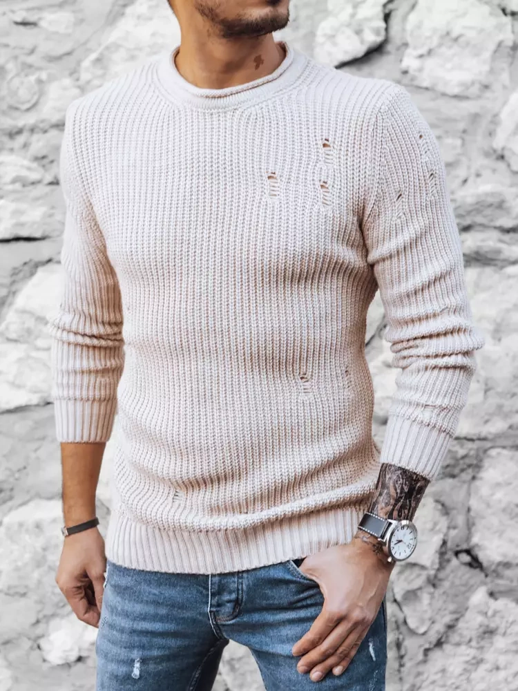 Sweter męski beżowy Dstreet