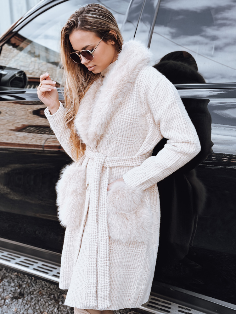 Dámsky kabát s kožušinou Dstreet TY5242