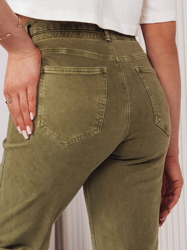 Spodnie damskie mom fit FINN zielone Dstreet