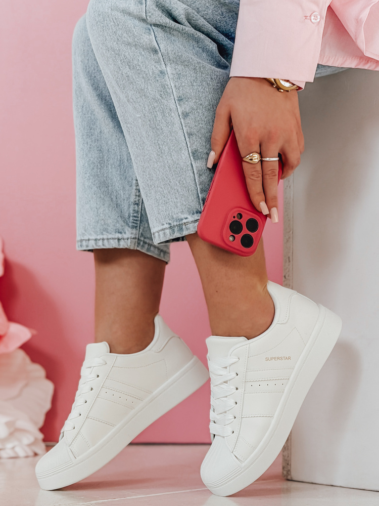 Teniși albi pentru femei JUNOMI