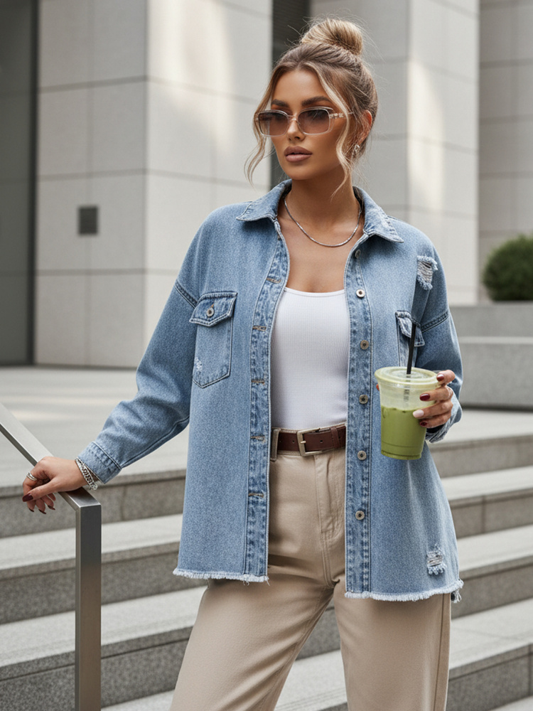 Dámska rifľová oversize bunda TONACIO