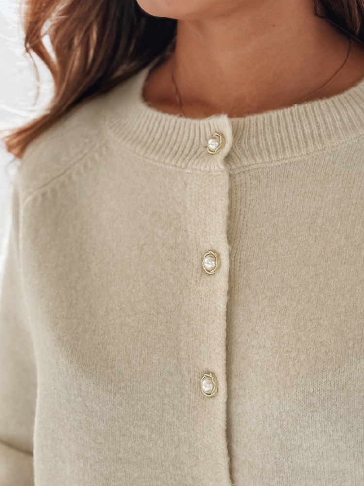 Damski sweter zapinany SELINA ecru Dstreet