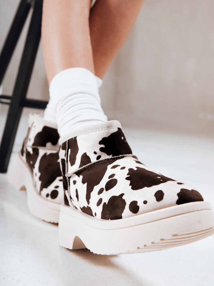 Cizme de zăpadă pentru femei cu imprimeu de vacă