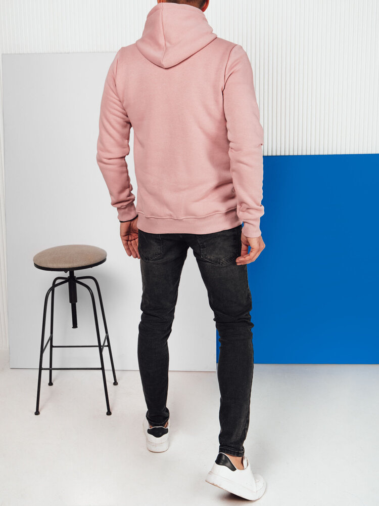 Bluza męska z kapturem różowa Dstreet