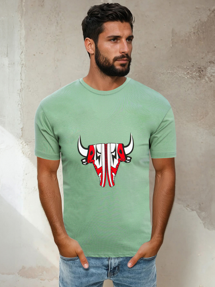 T-shirt męski jasnozielony Dstreet