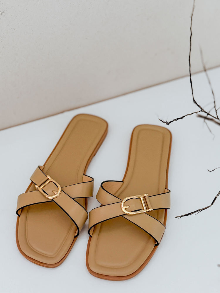 Klapki damskie khaki Dstreet