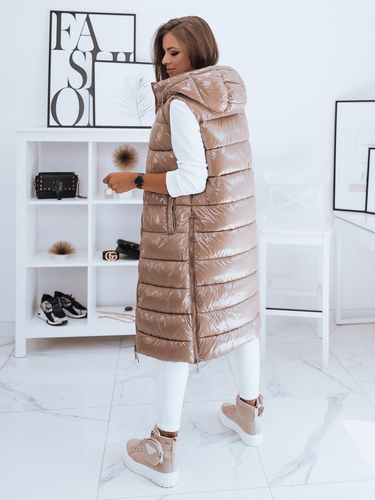 Kamizelka pikowana damska GANTINI kamelowa Dstreet