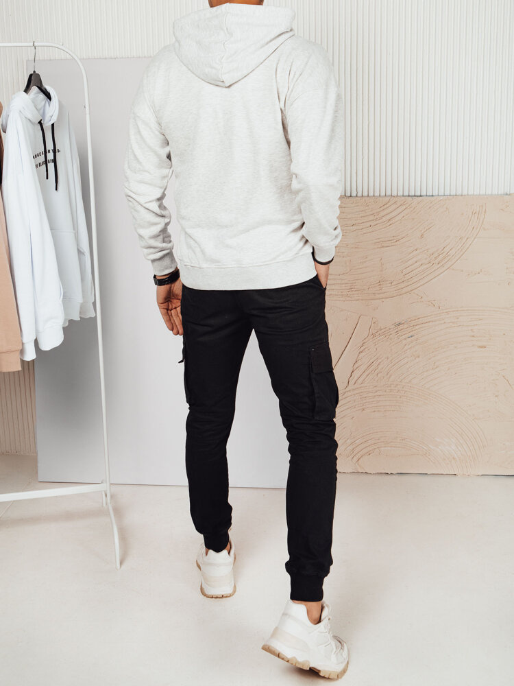 Bluza męska z nadrukiem jasnoszara Dstreet