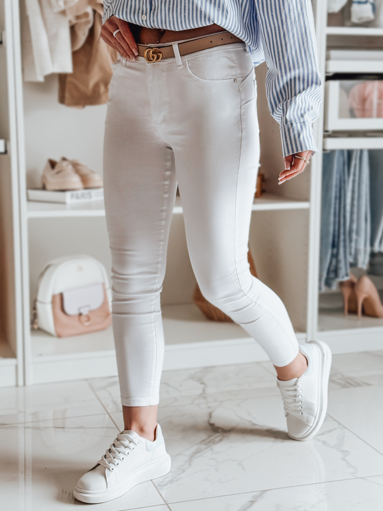 Spodnie damskie jeansowe skinny TRENZI białe Dstreet