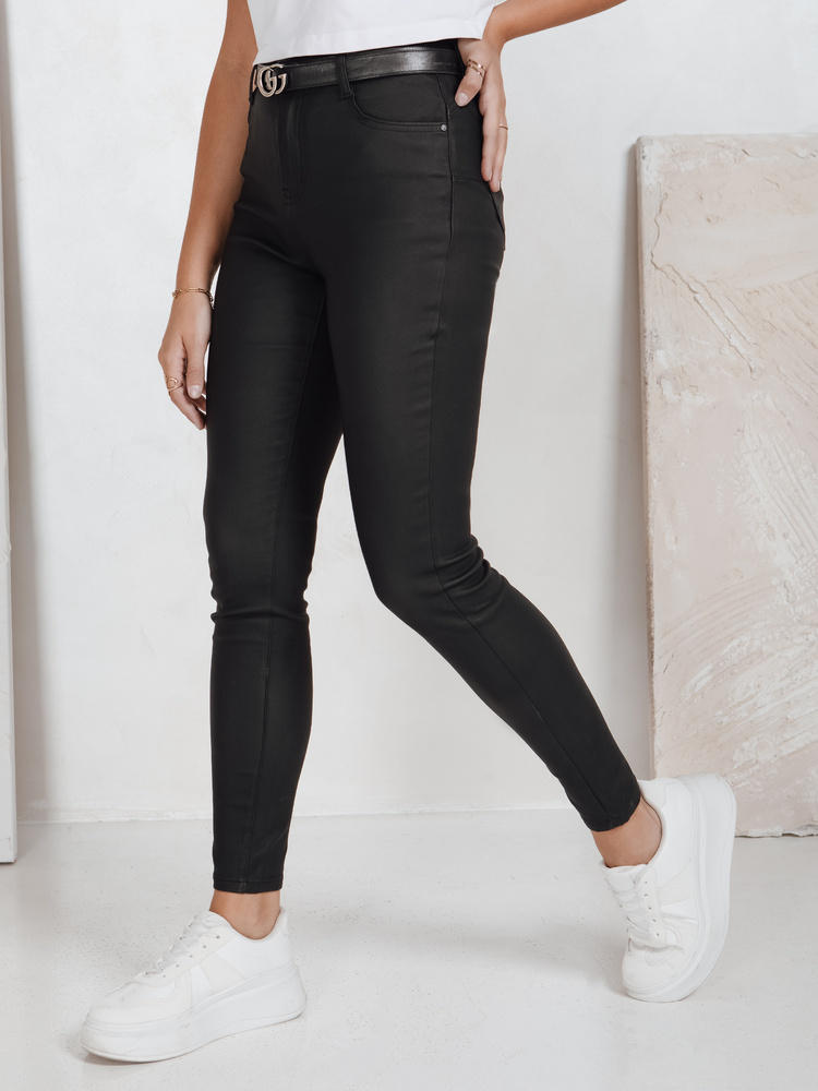 Pantaloni negri cerați Dstreet