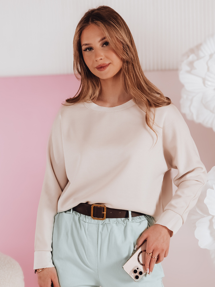 Bluzka damska one size oversize z wisiorkiem NUBISS mokka Dstreet