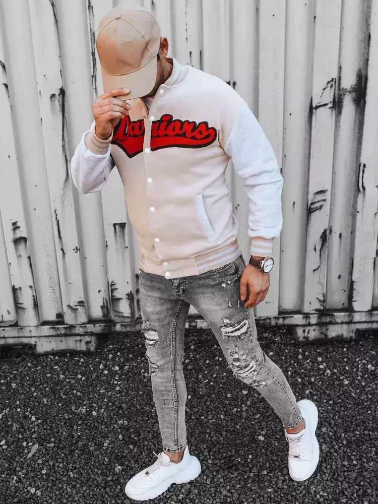Bluza męska rozpinana ecru Dstreet