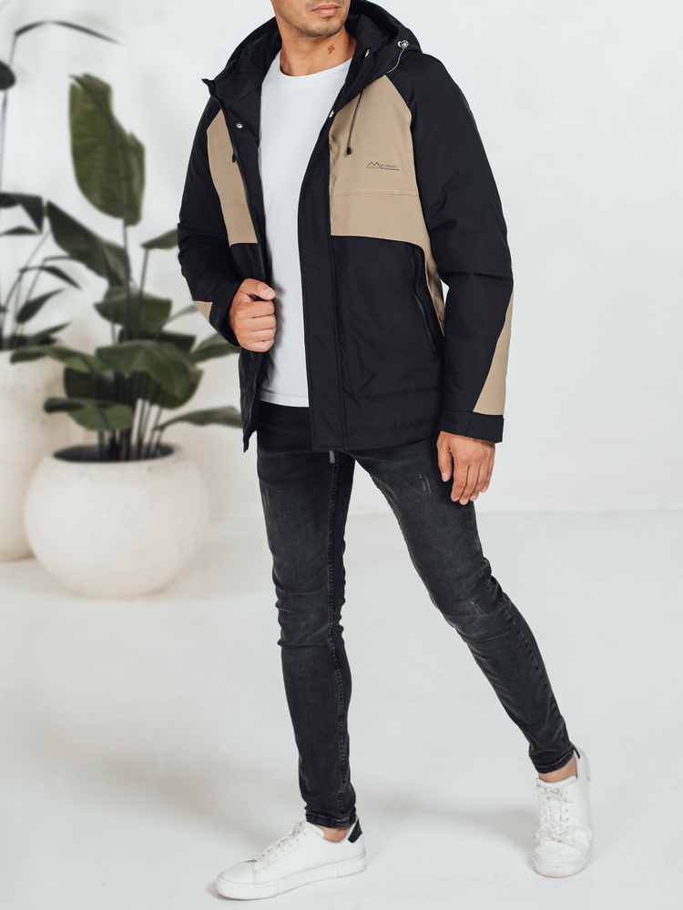 Kurtka męska zimowa z kapturem beżowa Dstreet