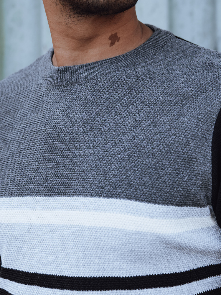 Men&#039;s sweater gray-black Dstreet