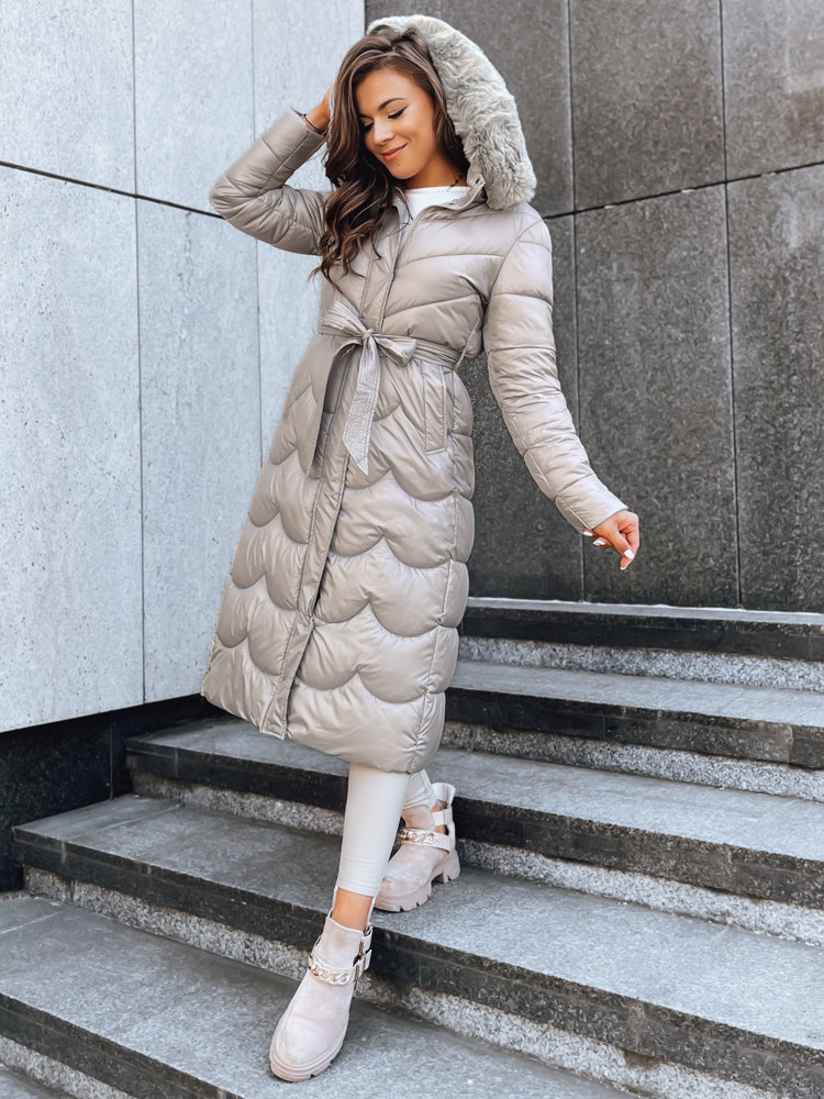 Płaszcz damski zimowy SCARLET beżowy Dstreet