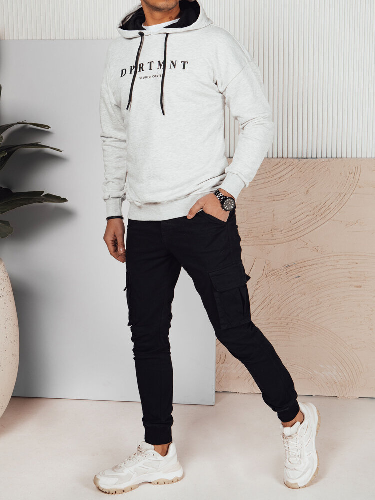 Bluza męska z nadrukiem jasnoszara Dstreet