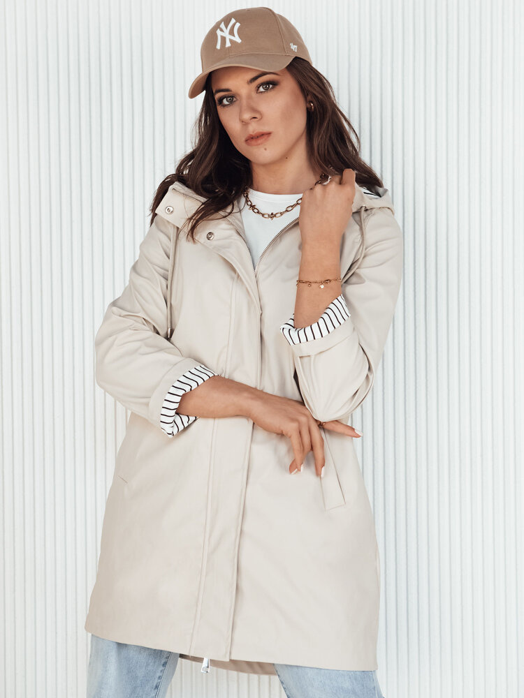 Kurtka damska przejściowa KELION bezowa Dstreet