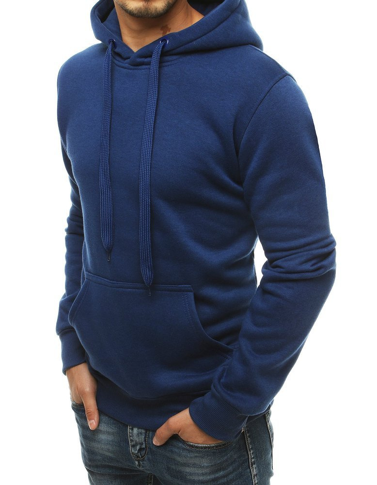 Bluza męska z kapturem niebieska Dstreet