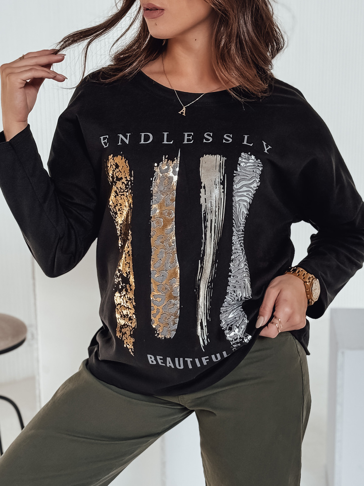 Bluzka damska oversize MODEZINE czarna Dstreet