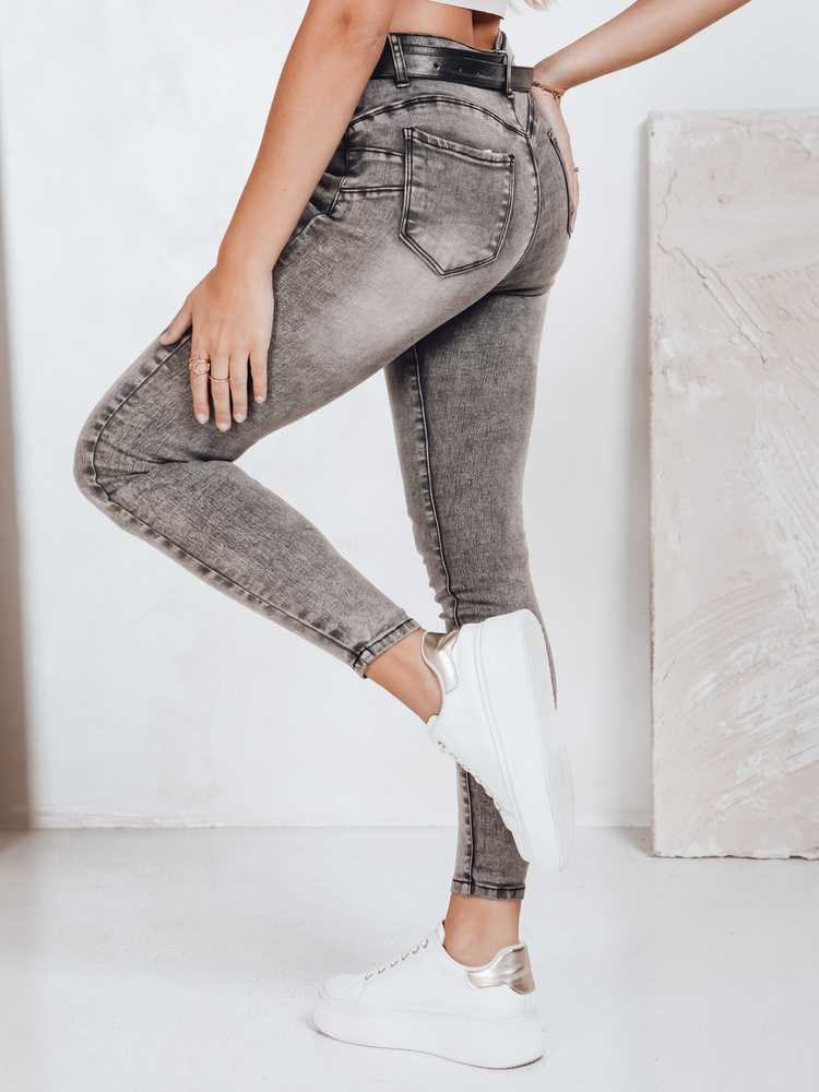 Blugi skinny pentru femei JORNIX gri închis