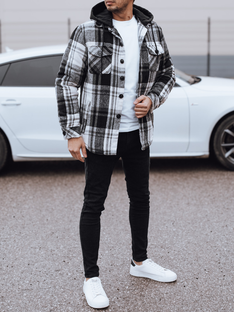 Kurtka męska ocieplana z kapturem czarna Dstreet