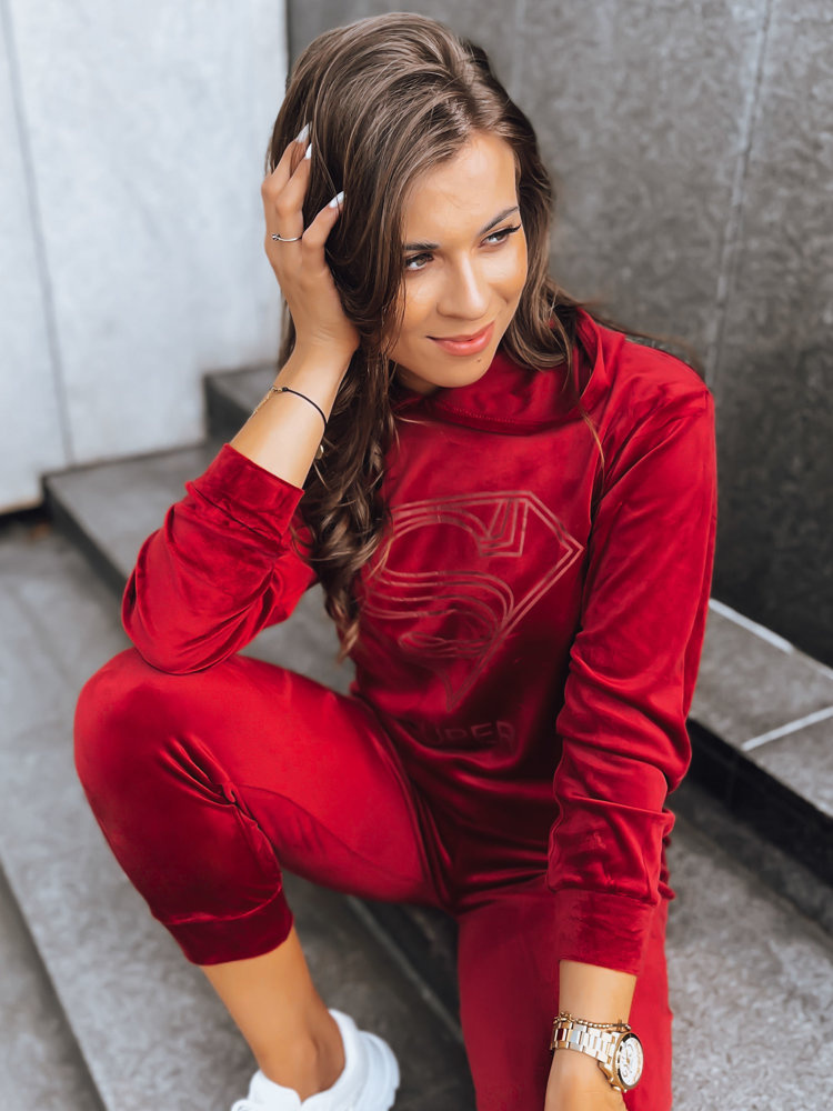 Bordowy damski komplet welurowy Vogue Velour Dstreet