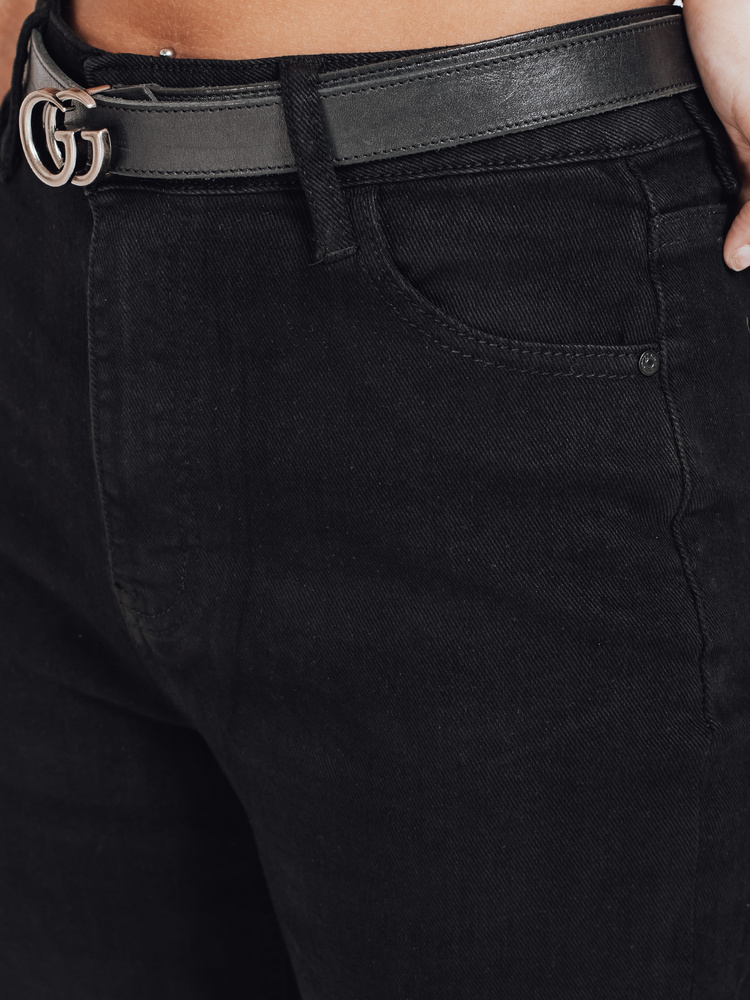 Jeansy damskie wide leg czarne Dstreet