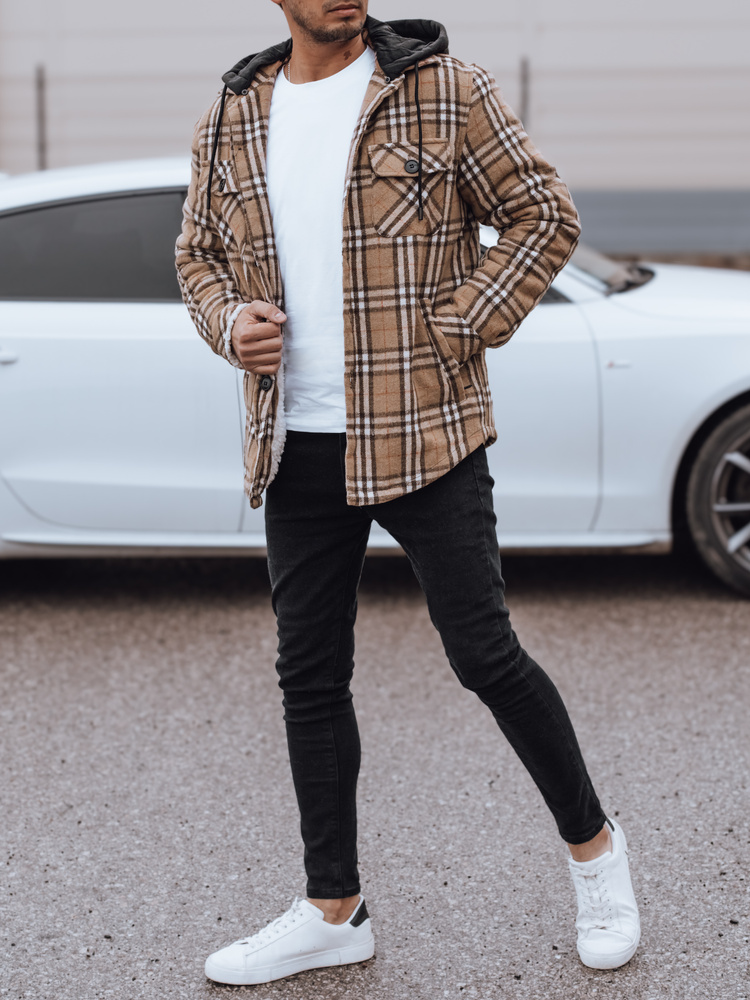 Jachetă matlasată de tranziție pentru bărbați cu glugă