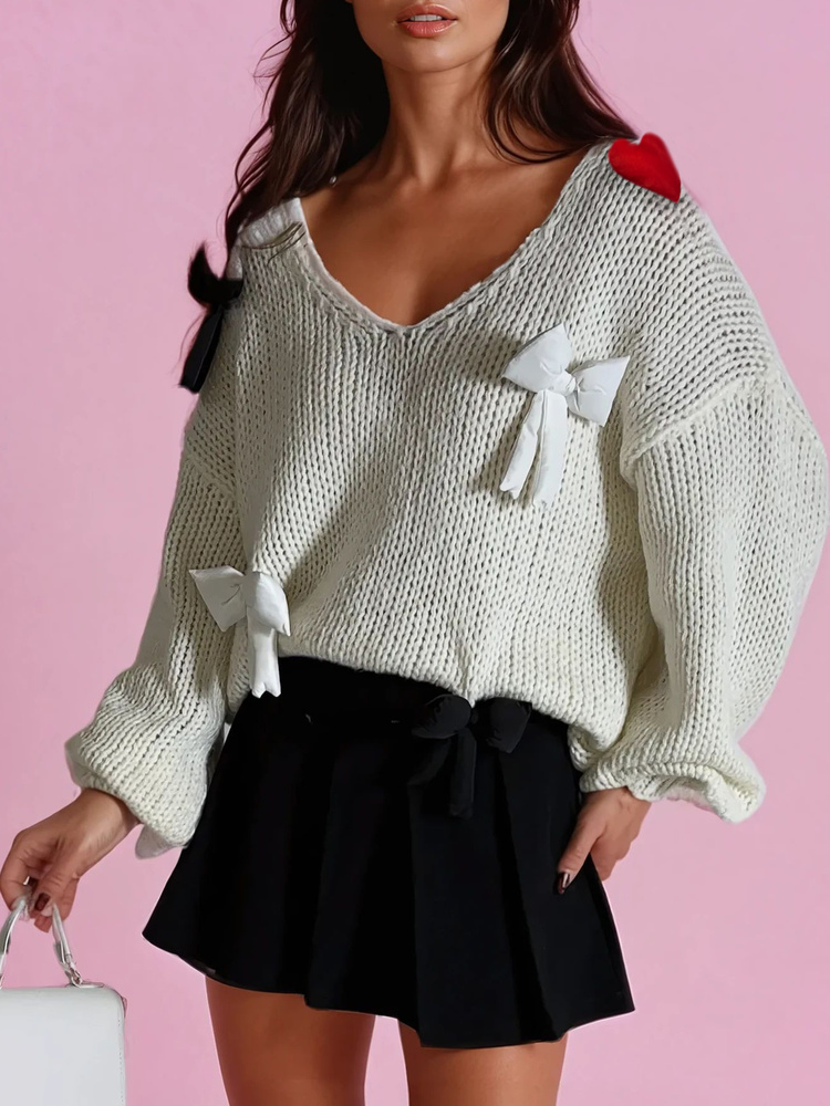 Sweter damski one size PUREBOW ecru Dstreet