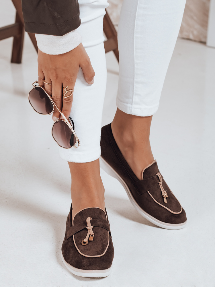 Dámské zamszové mokasíny hnědé