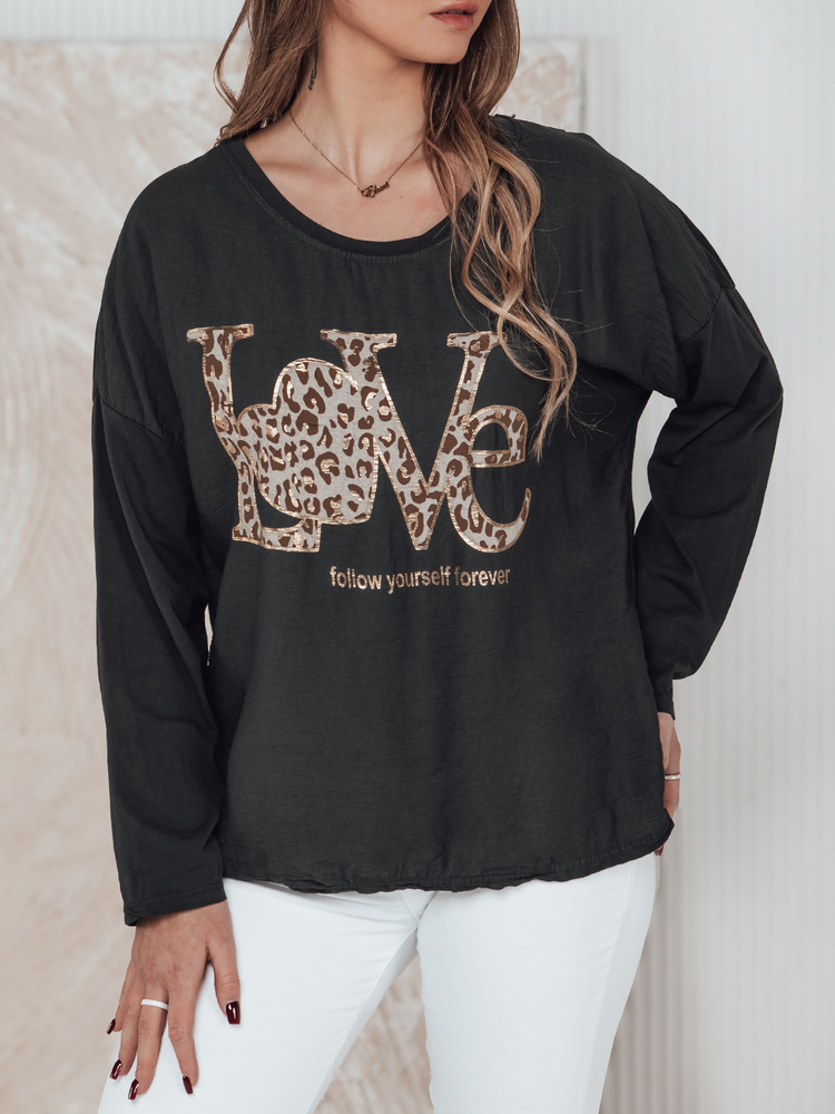 Bluză de damă LOVEGLOW, gri închis