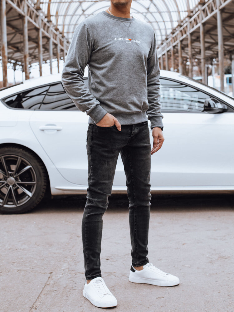 Bluza męska bez kaptura szara Dstreet