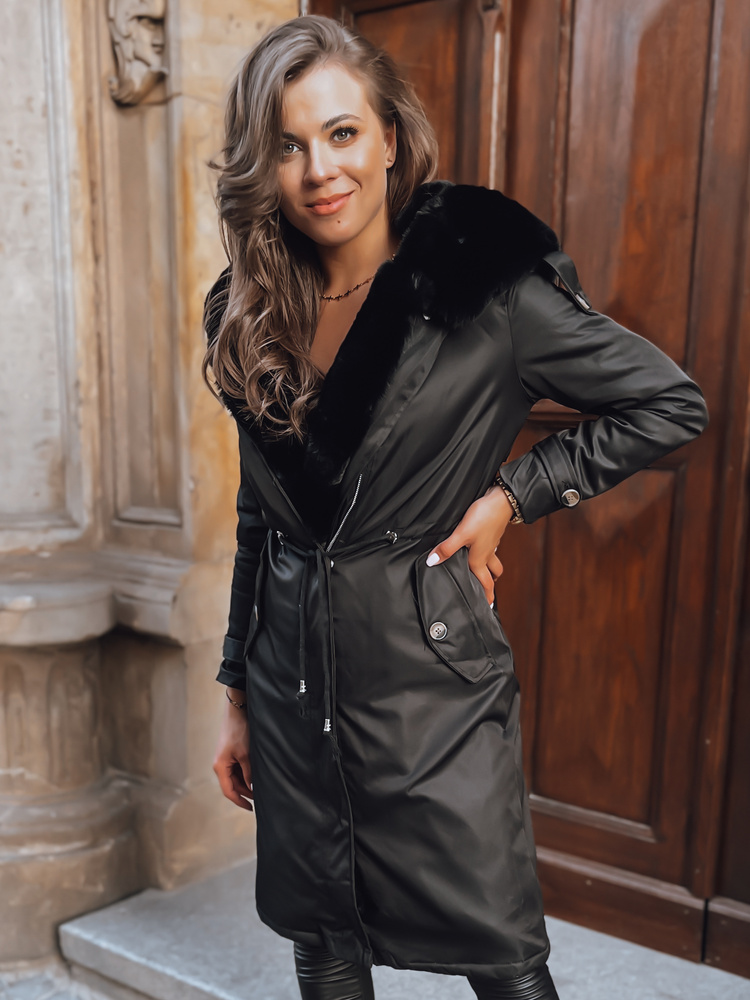 Ocieplana parka damska HARPERSOFT czarna Dstreet