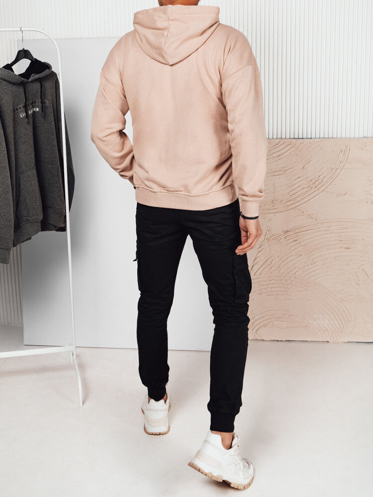 Bluza męska z nadrukiem beżowa Dstreet