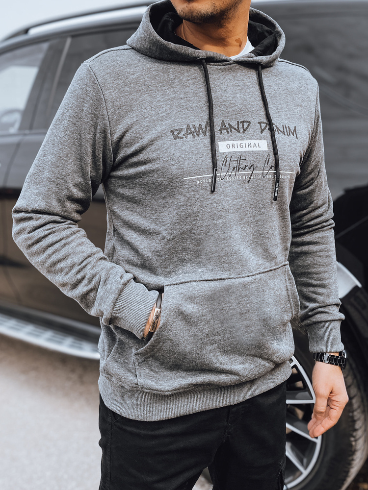 Bluza męska z nadrukiem antracytowa Dstreet