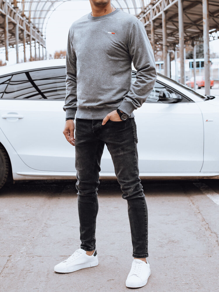 Bluza męska bez kaptura ciemnoszara Dstreet