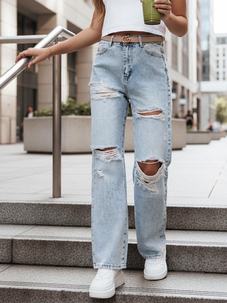 NőI SzéLes SzáRú Farmer Szakadt SzegéLlyel-image