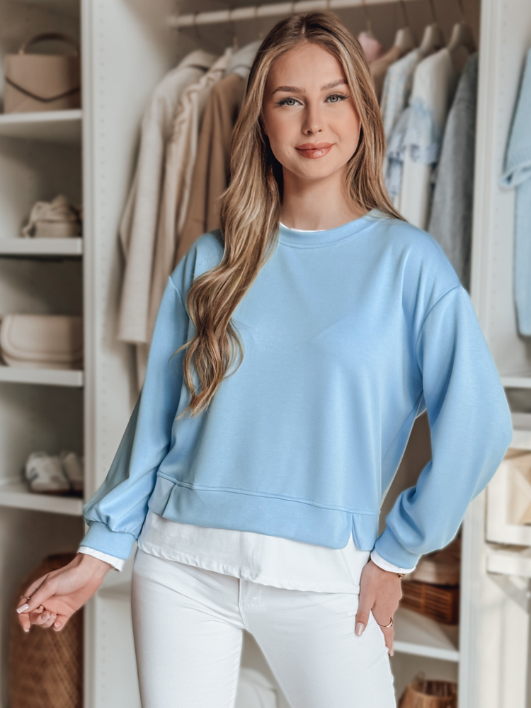 Bluza damska oversize LUZZIO niebieska Dstreet