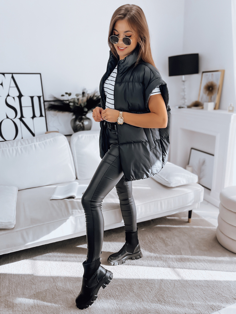 Kamizelka damska pikowana NIMIA czarna Dstreet